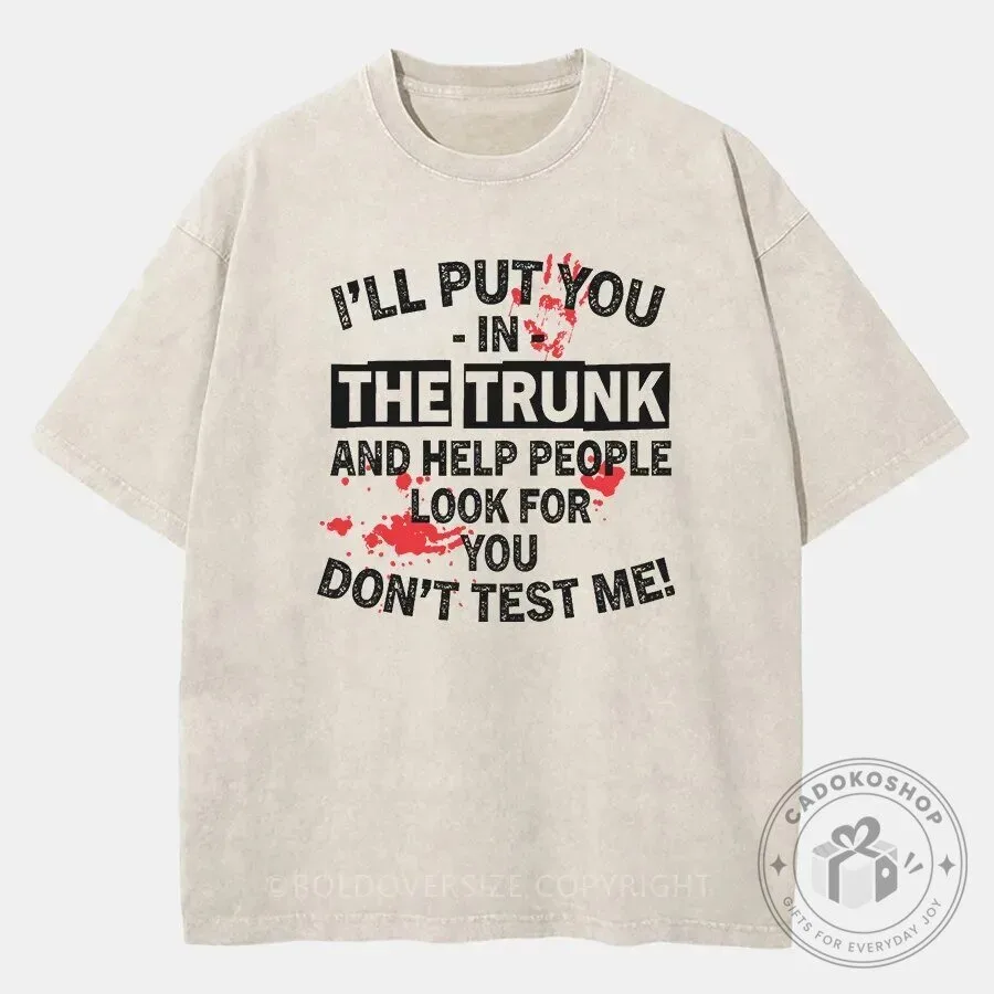 Funny I'll Put You In The Trunk Sarcastic Humor Washed T-Shirt
