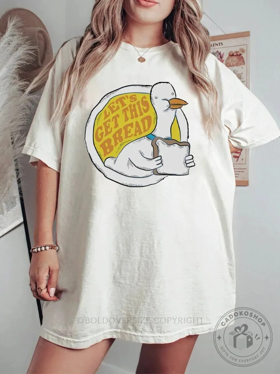 Funny Duck Let's Get This Bread Meme Graphic T-Shirt